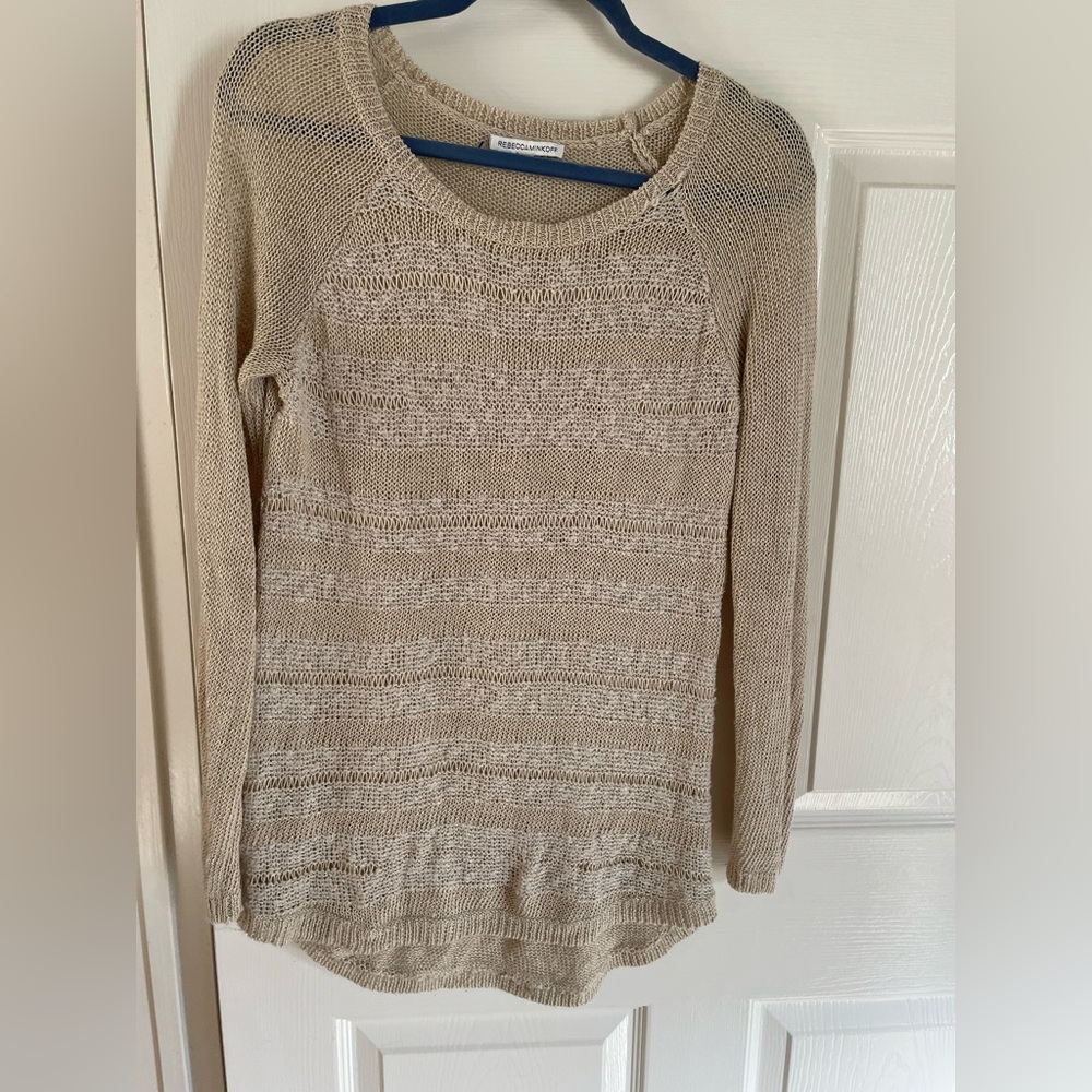 Rebecca Minkoff Tan Crew Neck Sweater